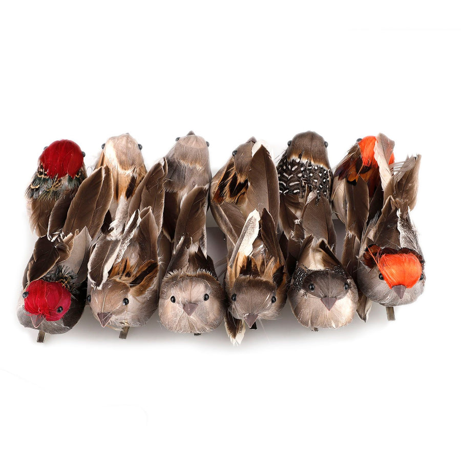 Spring Easter Feather Bird Simulation Sparrow Feather Bird Foam Bird Simulation Bird Props Garden Decoration