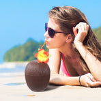 6Pcs Coconut Cup for Cocktails Hawaiian Party Plastic Drink Bottle 56g