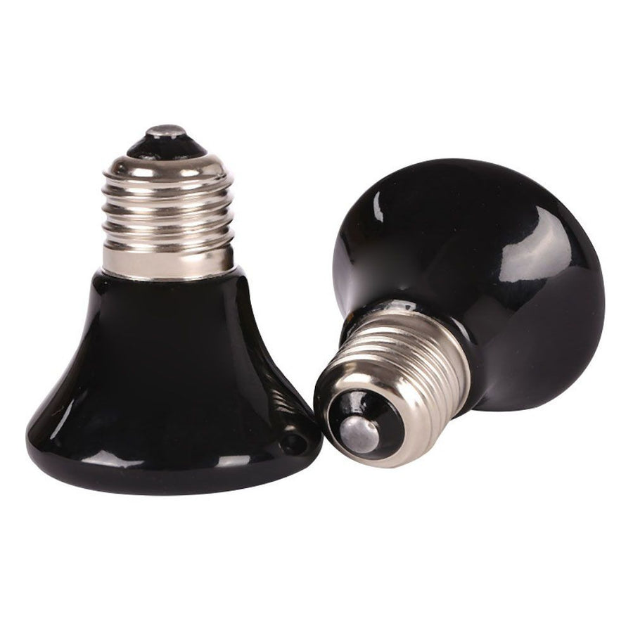 2 Pcs Reptile Heat Lamp 7x7x6cm Pets Warming Health Care Mini Ceramic Heat Emitter 220V 25W