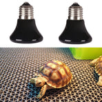 2 Pcs Reptile Heat Lamp 7x7x6cm Pets Warming Health Care Mini Ceramic Heat Emitter 220V 25W
