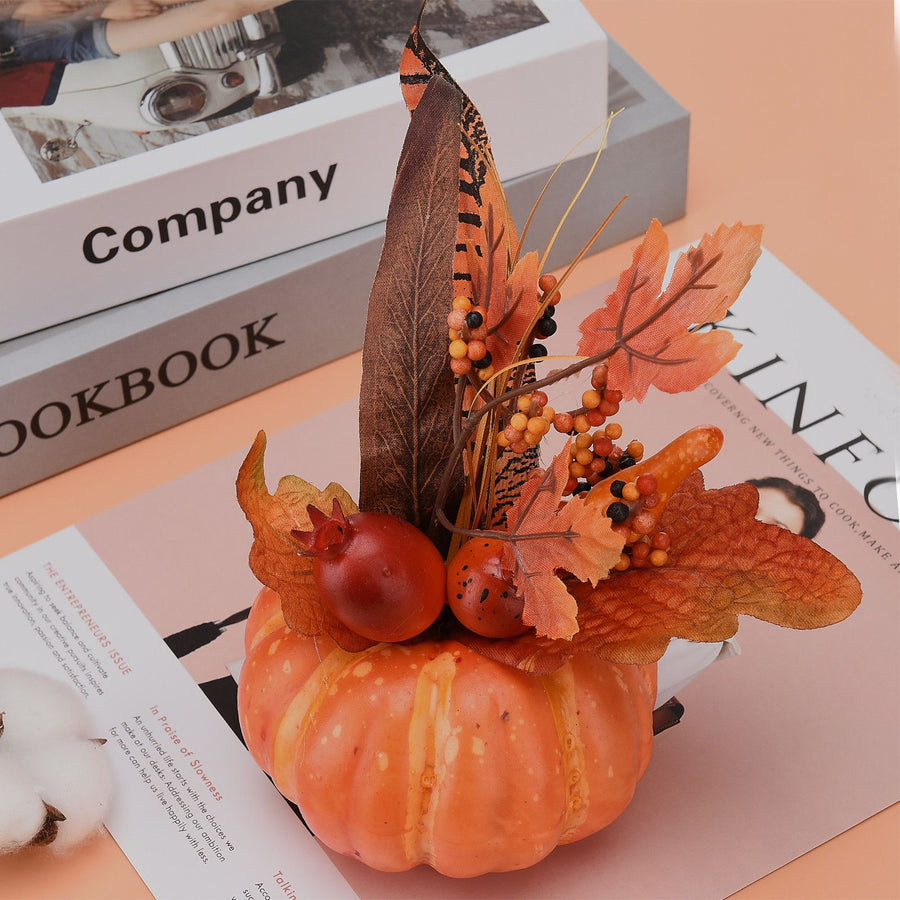 Artificial Maple Leaf Pumpkin Pomegranate Realistic Photography Prop 3D Maple Leaf Pumpkin Decoration 3pcs