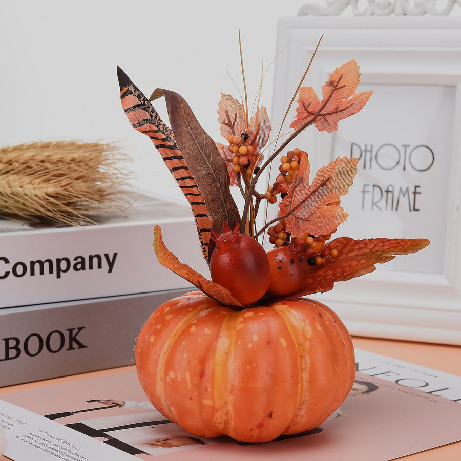 Artificial Maple Leaf Pumpkin Pomegranate Realistic Photography Prop 3D Maple Leaf Pumpkin Decoration 3pcs