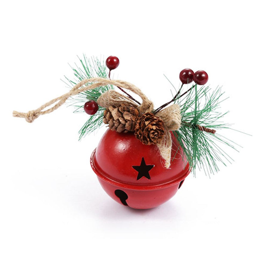6Pcs Xmas Bell Iron Decorative Pendant Tree Door Window Hanging Home Decoration Reusable White