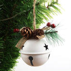 6Pcs Xmas Bell Iron Decorative Pendant Tree Door Window Hanging Home Decoration Reusable White