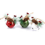 6Pcs Xmas Bell Iron Decorative Pendant Tree Door Window Hanging Home Decoration Reusable White