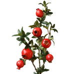2 Pcs Artificial Pomegranate Branch 80cm Length High Simulation Faux Fruit Branch for Home Hotel Red