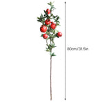 2 Pcs Artificial Pomegranate Branch 80cm Length High Simulation Faux Fruit Branch for Home Hotel Red