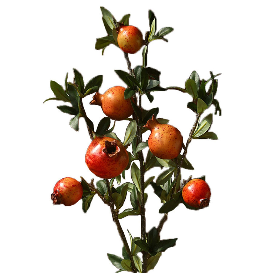 3 Pcs Artificial Pomegranate Branch 80cm Length High Simulation Faux Fruit Branch for Home Hotel Red