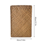 4pcs Woven Placemat Anti Skid Rectangle Seagrass Place Mat for Dining Table Home Wedding Party Banquet 35 X 24cm
