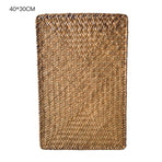 4pcs Woven Placemat Anti Skid Rectangle Seagrass Place Mat for Dining Table Home Wedding Party Banquet 35 X 24cm
