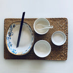 4pcs Woven Placemat Anti Skid Rectangle Seagrass Place Mat for Dining Table Home Wedding Party Banquet 35 X 24cm