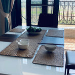 4pcs Woven Placemat Anti Skid Rectangle Seagrass Place Mat for Dining Table Home Wedding Party Banquet 35 X 24cm
