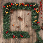 4 Pcs Squared Shape Flower Wreath Iron Ring Hanging Branches Ring for Festival Decoration Craft Wall Green 35cm