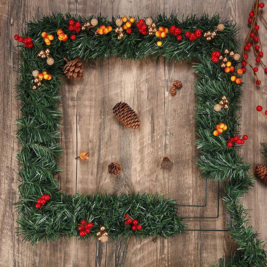 4 Pcs Squared Shape Flower Wreath Iron Ring Hanging Branches Ring for Festival Decoration Craft Wall Green 35cm