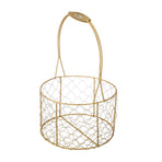 Golden Iron Crafts Hand Gift Flower Basket Handheld Flower Basket Flower Bundle Packaging Basket