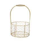 Golden Iron Crafts Hand Gift Flower Basket Handheld Flower Basket Flower Bundle Packaging Basket