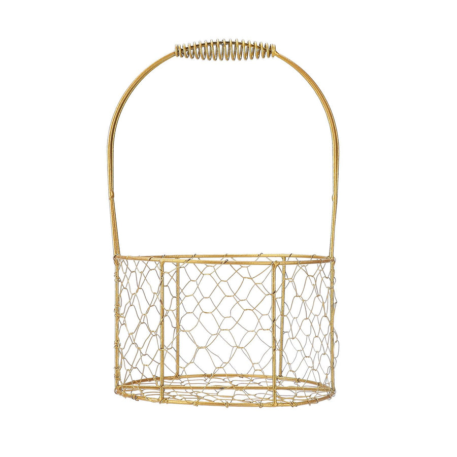 Golden Iron Crafts Hand Gift Flower Basket Handheld Flower Basket Flower Bundle Packaging Basket