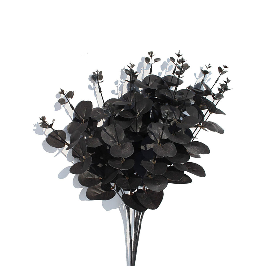 3 Pcs Black Eucalyptus Stems Leaves Branches Artificial Flower Home Decor Photography Simulation Plants