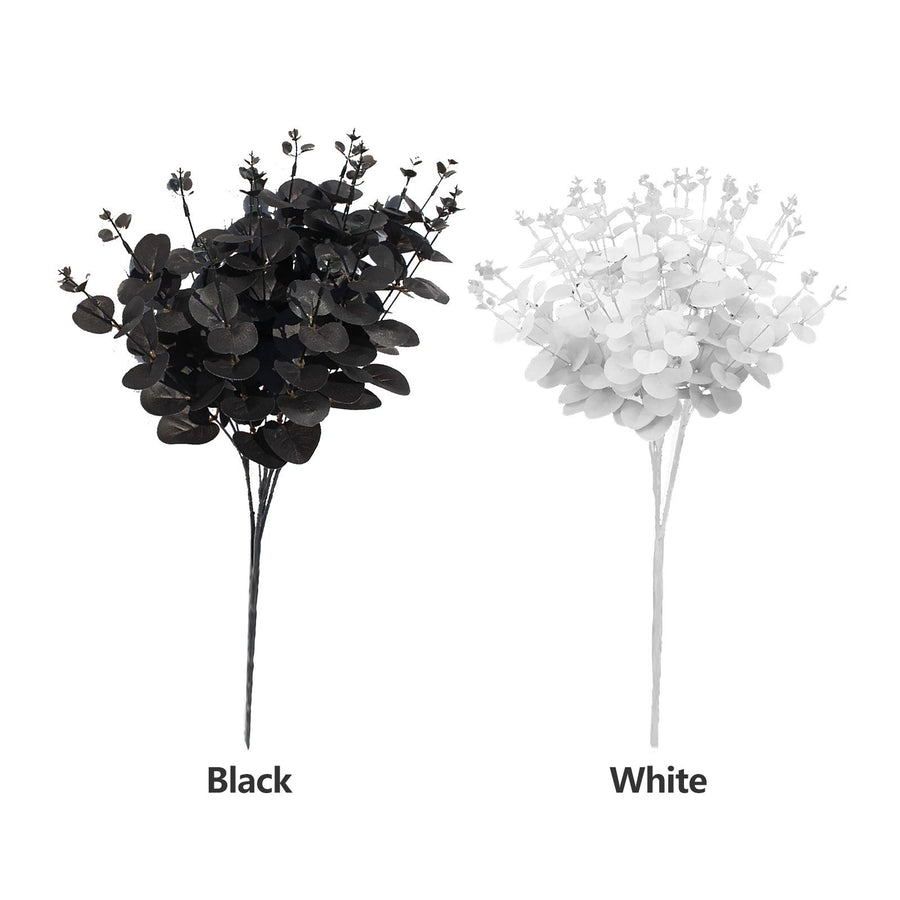 3 Pcs Black Eucalyptus Stems Leaves Branches Artificial Flower Home Decor Photography Simulation Plants
