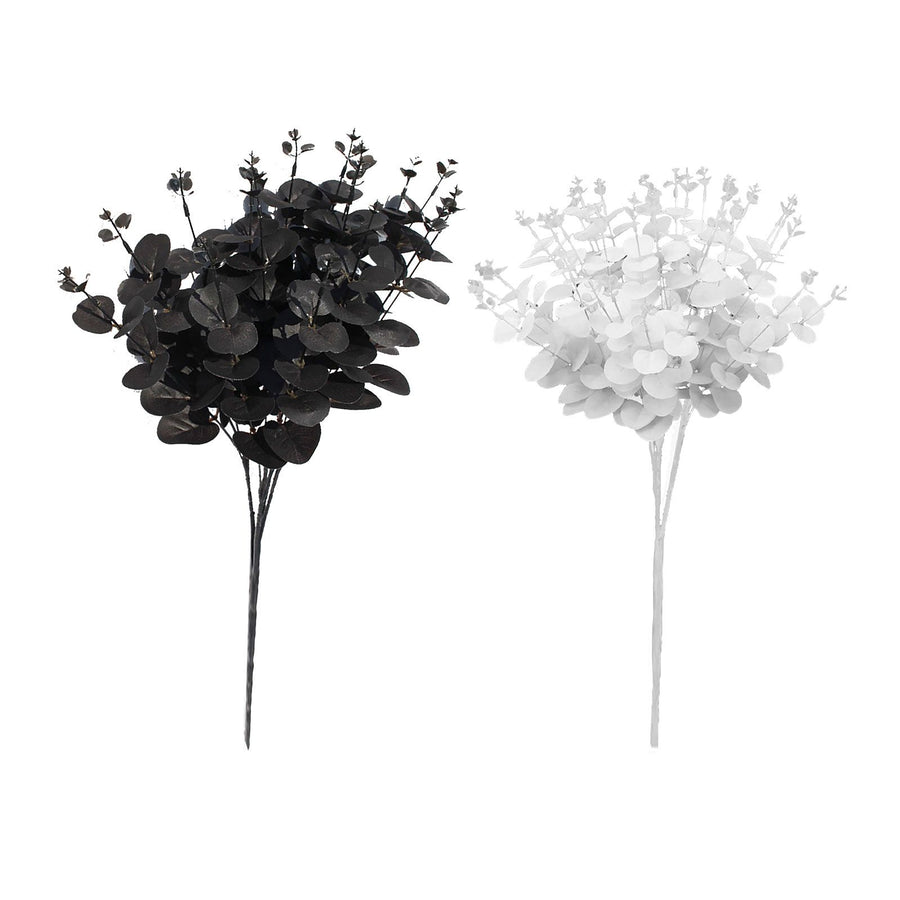 3 Pcs Black Eucalyptus Stems Leaves Branches Artificial Flower Home Decor Photography Simulation Plants