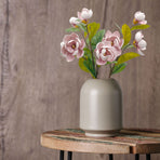 2pcs Artificial Yulan Flower Long Stem Faux Flower Bouquet Vase Floral Arrangement for Home Decor 3 Heads Red