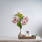 2pcs Artificial Yulan Flower Long Stem Faux Flower Bouquet Vase Floral Arrangement for Home Decor 3 Heads Red