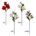 2pcs Artificial Yulan Flower Long Stem Faux Flower Bouquet Vase Floral Arrangement for Home Decor 3 Heads Red