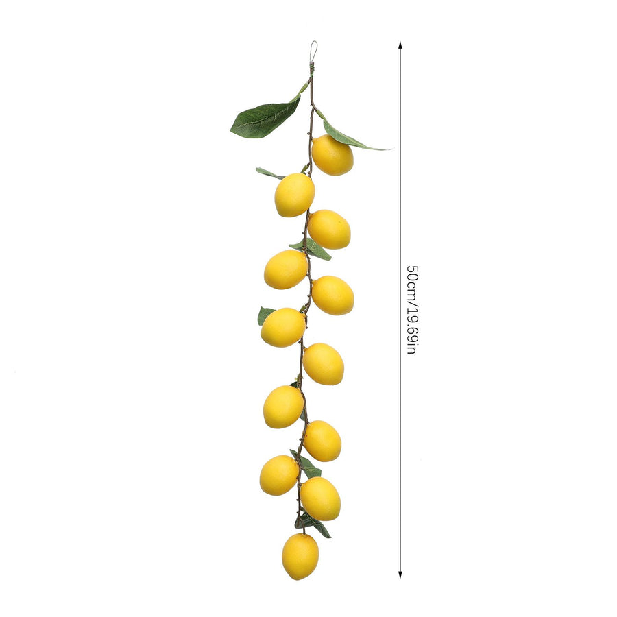 2PCS Artificial Lemon Vine with Green Leaves Hanging Garland Decoration for Home 195cm