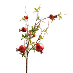 3pcs 6 Head Artificial Pomegranate Branch Stem Faux Fruit for Vase Realistic Faux Pomegranates Tree Branch for Decoration Home Party Red