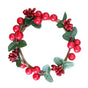 Xmas Candle Ring Artificial Red Berries Wreath for Table Centerpiece Decoration Wedding Holiday