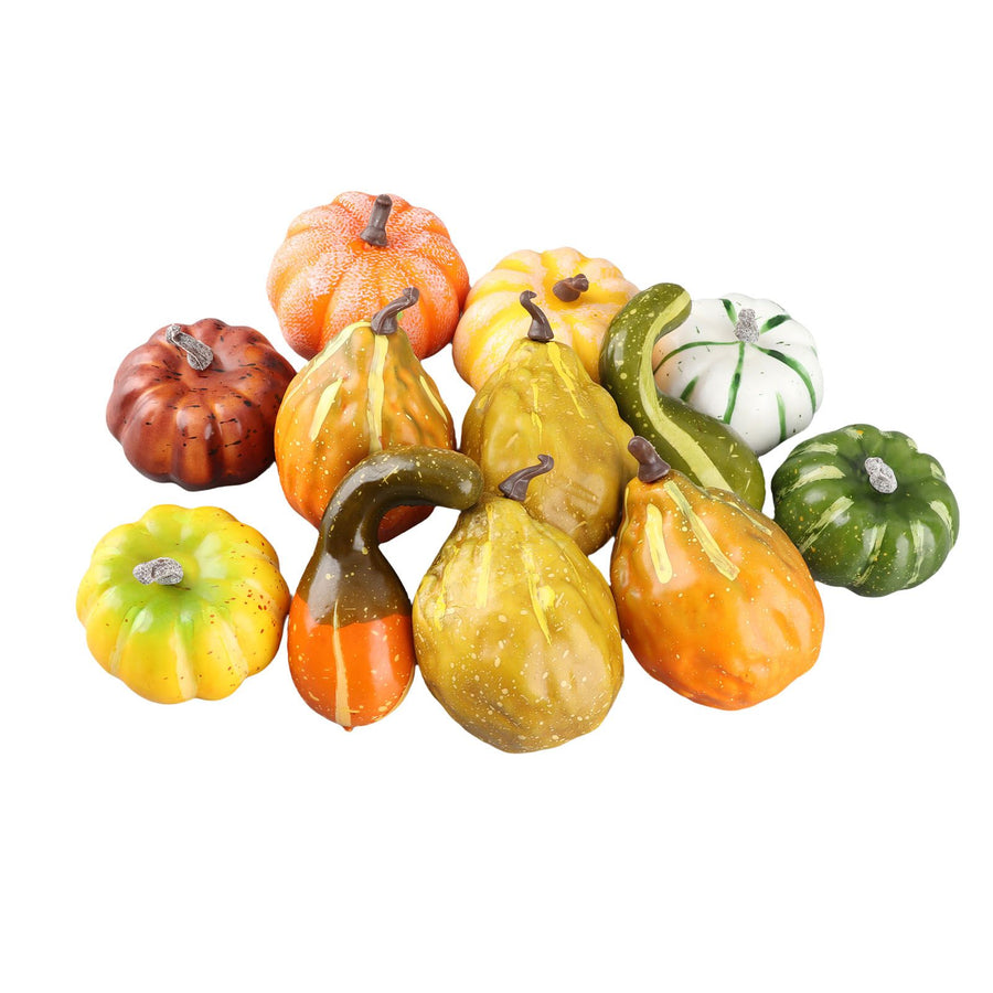 12pcs Fake Pumpkin Model Foam Reusable Decorative Artificial Pumpkins for Home Decor Photography Props