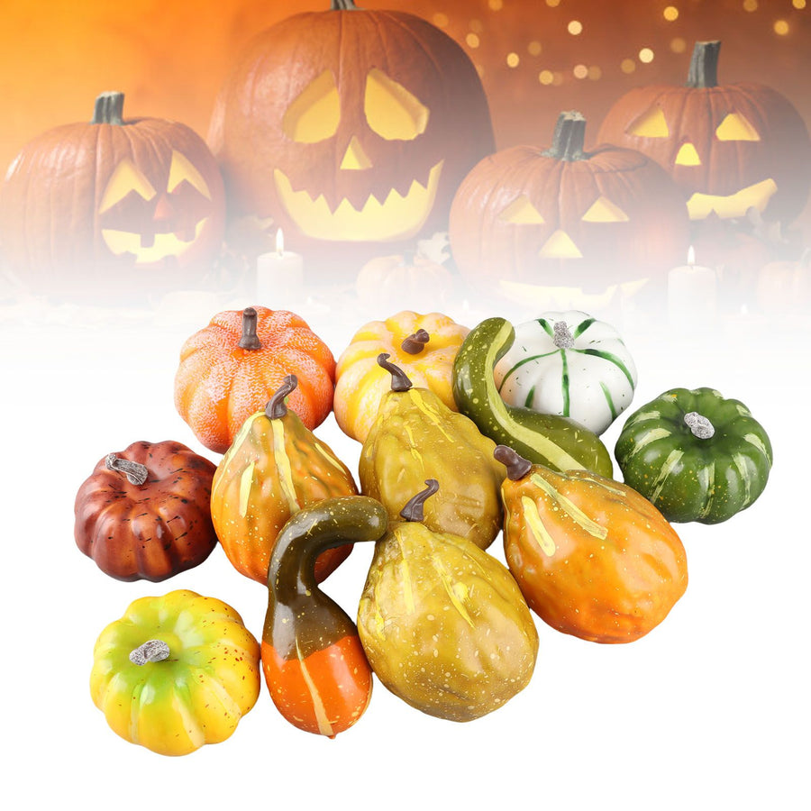 12pcs Fake Pumpkin Model Foam Reusable Decorative Artificial Pumpkins for Home Decor Photography Props