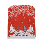 2PCS Xmas Chair Back Cover Cloth Holiday Dining Chair Slipcover Protector for Kitchen Dining Room Festival Party Decor Red