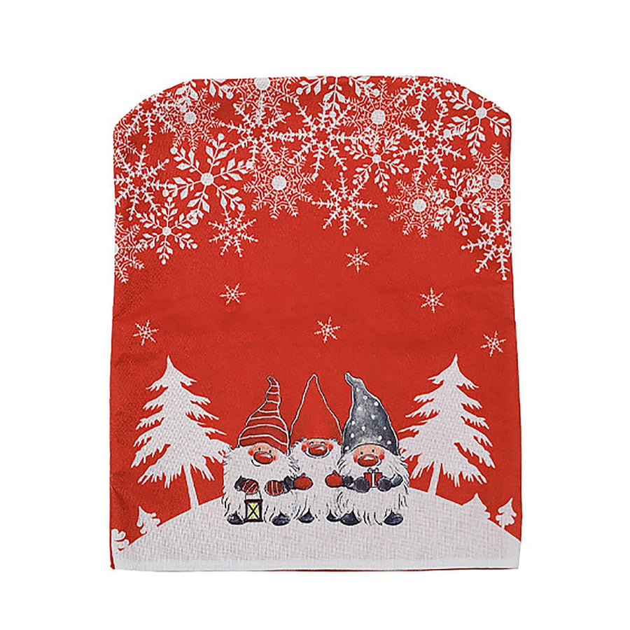 2PCS Xmas Chair Back Cover Cloth Holiday Dining Chair Slipcover Protector for Kitchen Dining Room Festival Party Decor Red