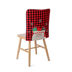 4pcs Xmas Chair Back Cover Red and Black Plaid Soft Nonwoven Decorative Chair Back Cover for Dinning Room Kitchen