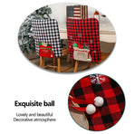 4pcs Xmas Chair Back Cover Red and Black Plaid Soft Nonwoven Decorative Chair Back Cover for Dinning Room Kitchen
