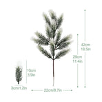 3Pcs Snowy Artificial Pine Needles 28 Branch Twig Frosted Pine Picks Greenery Stem for Crafts Wreaths Garlands Holiday Decor