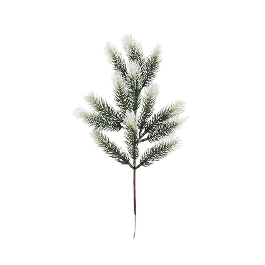 3Pcs Snowy Artificial Pine Needles 28 Branch Twig Frosted Pine Picks Greenery Stem for Crafts Wreaths Garlands Holiday Decor