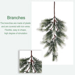 3Pcs Snowy Artificial Pine Needles 28 Branch Twig Frosted Pine Picks Greenery Stem for Crafts Wreaths Garlands Holiday Decor