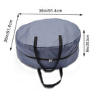 2 Pcs Wreath Storage Bag 420D Nylon Transparent Foldable Zipper Garland Storage Container for Xmas Gray