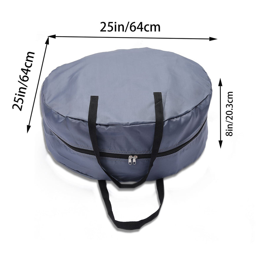 2 Pcs Wreath Storage Bag 420D Nylon Transparent Foldable Zipper Garland Storage Container for Xmas Gray