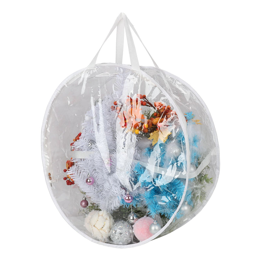 4PCS 30 Inch Holiday Wreath Storage Bag Water Proof PVC Transparent Bag for Home Decoration 76x20cm