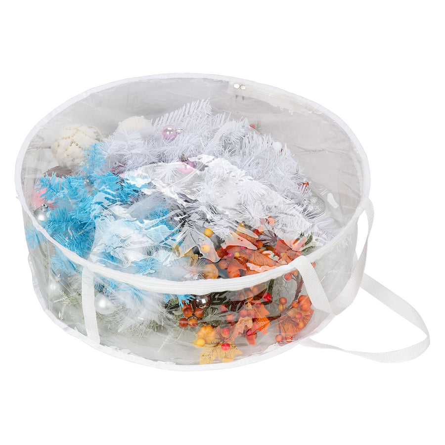 4PCS 30 Inch Holiday Wreath Storage Bag Water Proof PVC Transparent Bag for Home Decoration 76x20cm