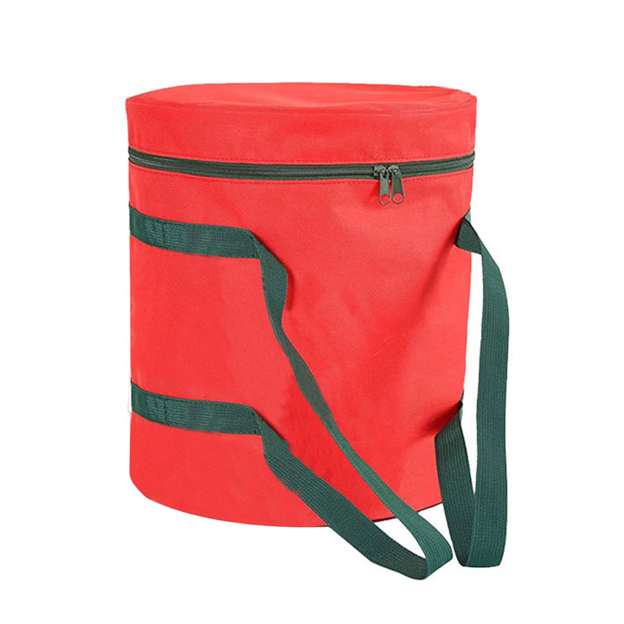 Xmas Light Storage Bag 30x35cm Oxford Cloth Holiday Lamp Storage Bag with Handle Red