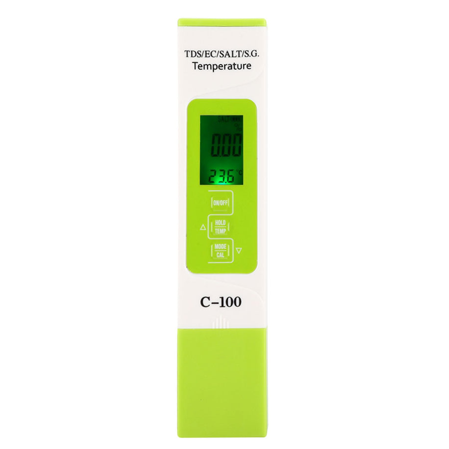C-100 Multifunctional 5 in 1 Salinity TDS EC Seawater Test Pen Water Quality Tester Detector