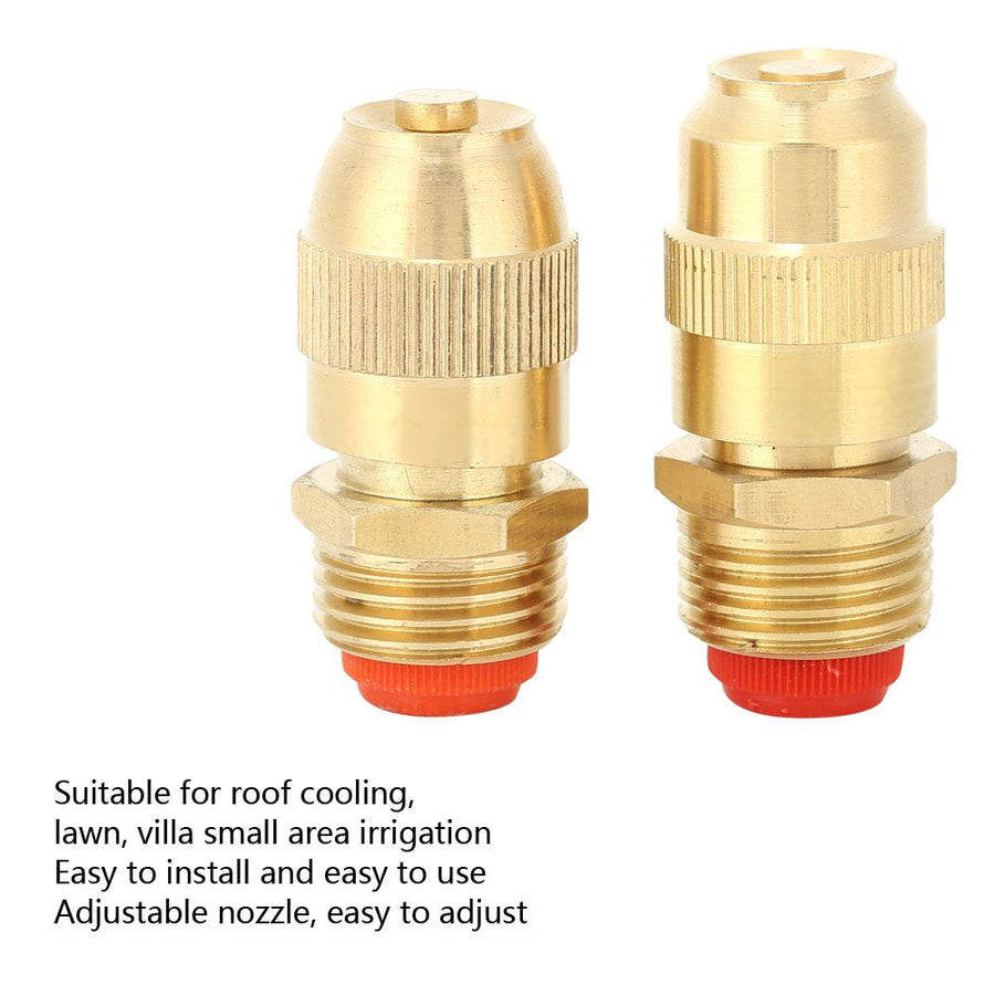 2Pcs G1/2 FNPT DN15 Copper Lawn Sprinkler Misting Water Nozzle Cooling Sprinkling Irrigation