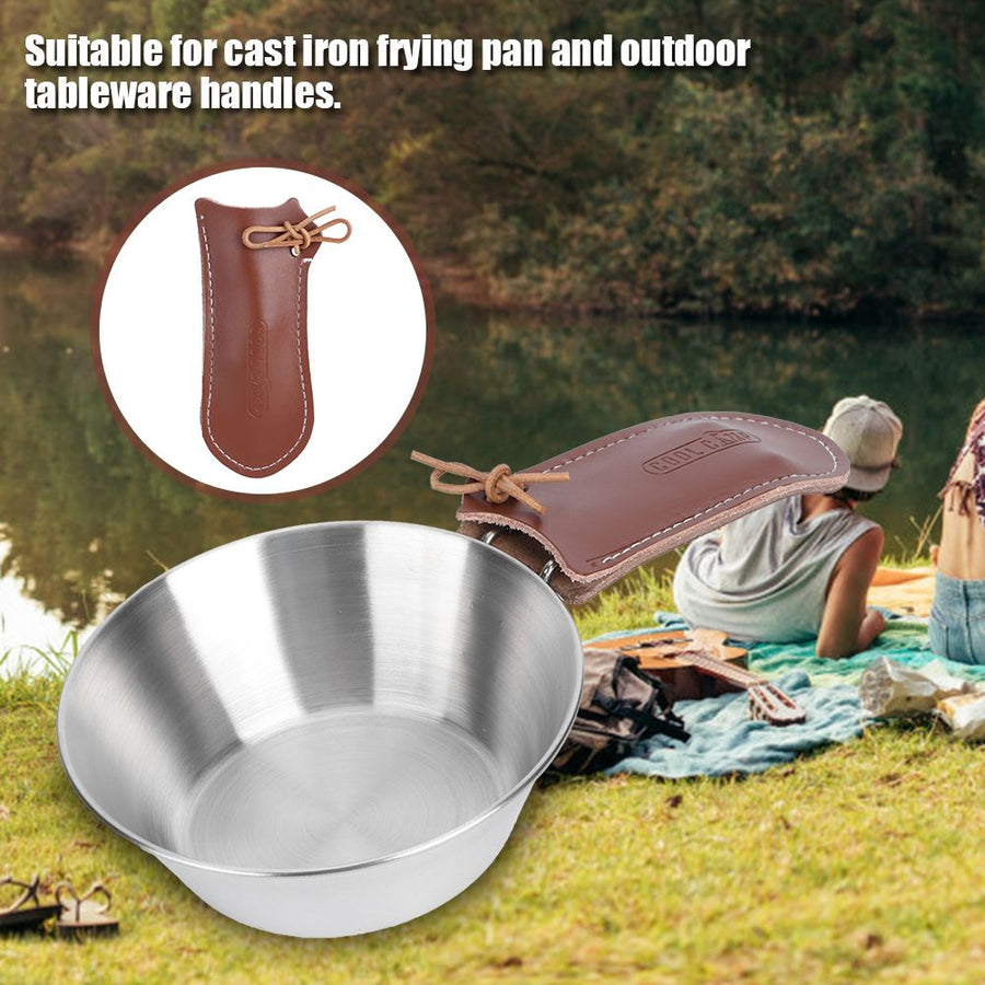 Folding Camping Bowl Handle Cover Anti-Scald Heat Insulation Pan Protective Covers Supplies