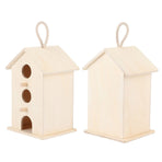 Hanging Wooden Bird Nests House Breeding Resting Box Supplies Outdoors Garden for Parrots