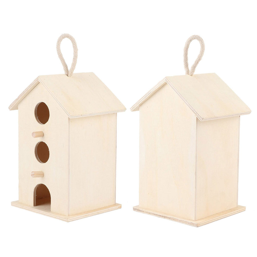 Hanging Wooden Bird Nests House Breeding Resting Box Supplies Outdoors Garden for Parrots
