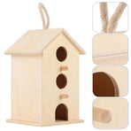 Hanging Wooden Bird Nests House Breeding Resting Box Supplies Outdoors Garden for Parrots